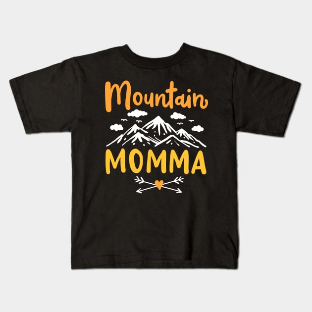 Mountain Mom Hiking Kids T-Shirt by KAWAIITEE